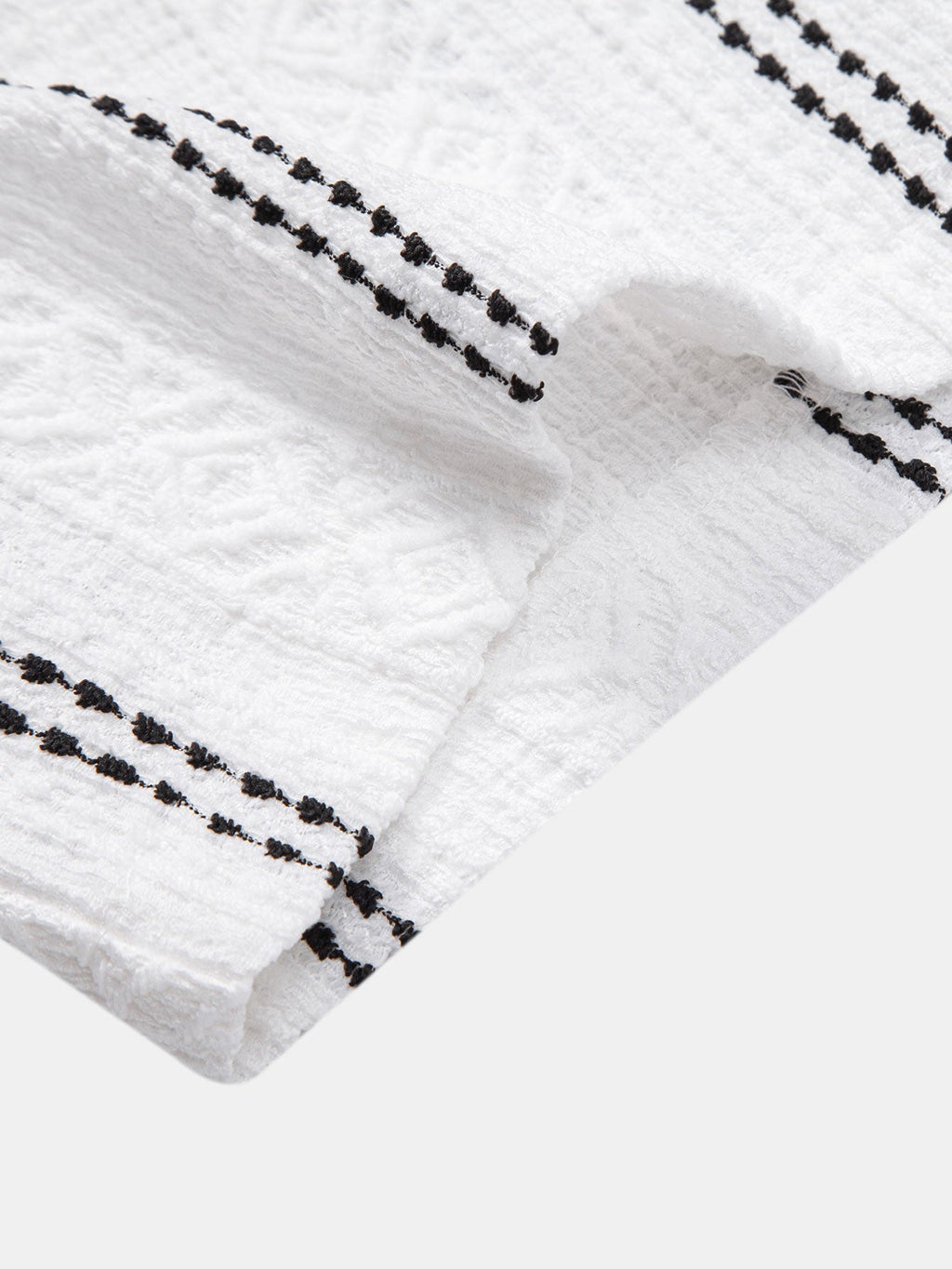 Camisa de jacquard a rayas geométricas con botones