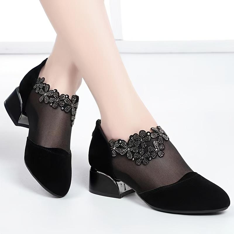 Zapatos de tacón Aurora, elegantes y de malla transpirable
