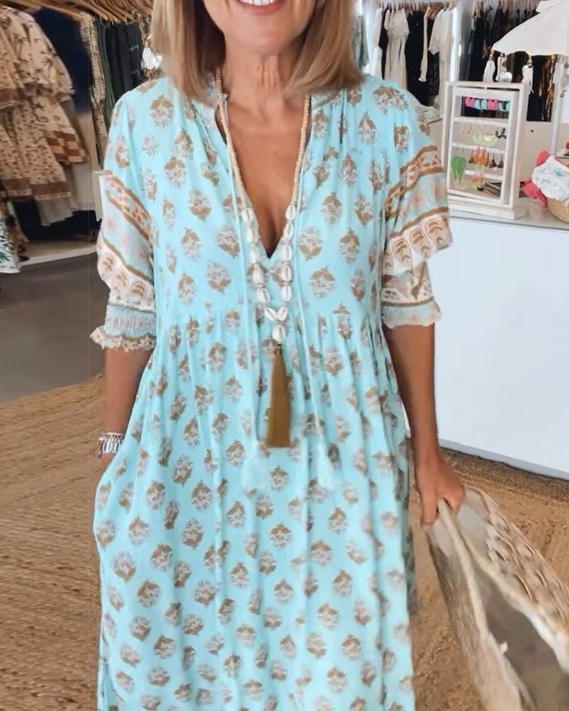 Bianca | Vestido Floral Fresco con Escote en V