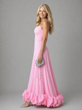 Annalise | Vestido de Noche Fluido con Bajo de Volantes