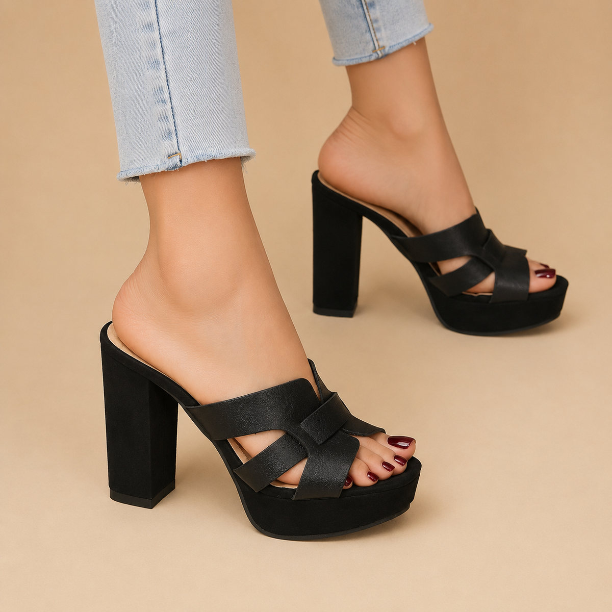 Elena™ | Tacón con Plataforma Elegante Sin Esfuerzo