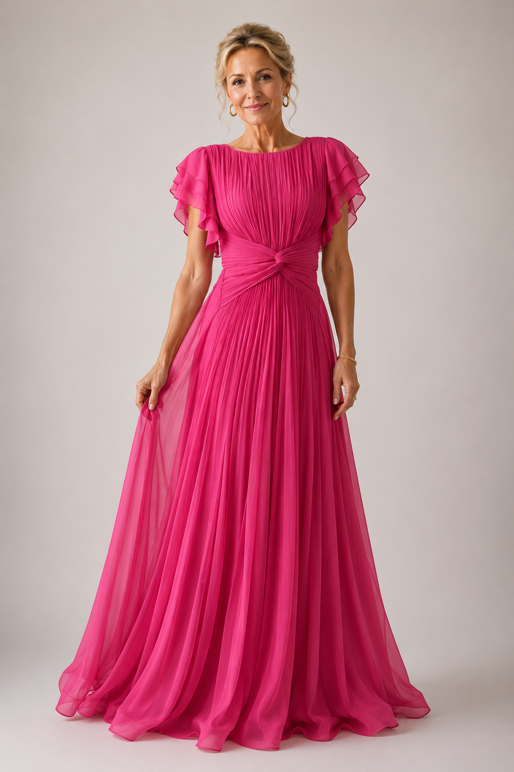 Elara | Vestido de Noche Plisado Fluido
