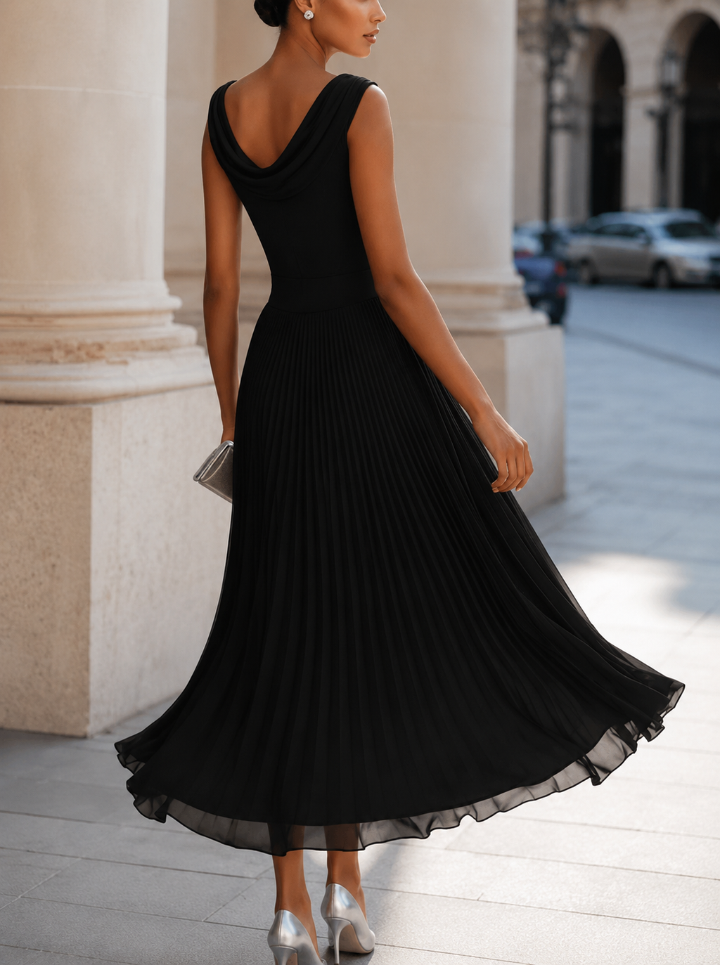 Cadence | Vestido midi plisado