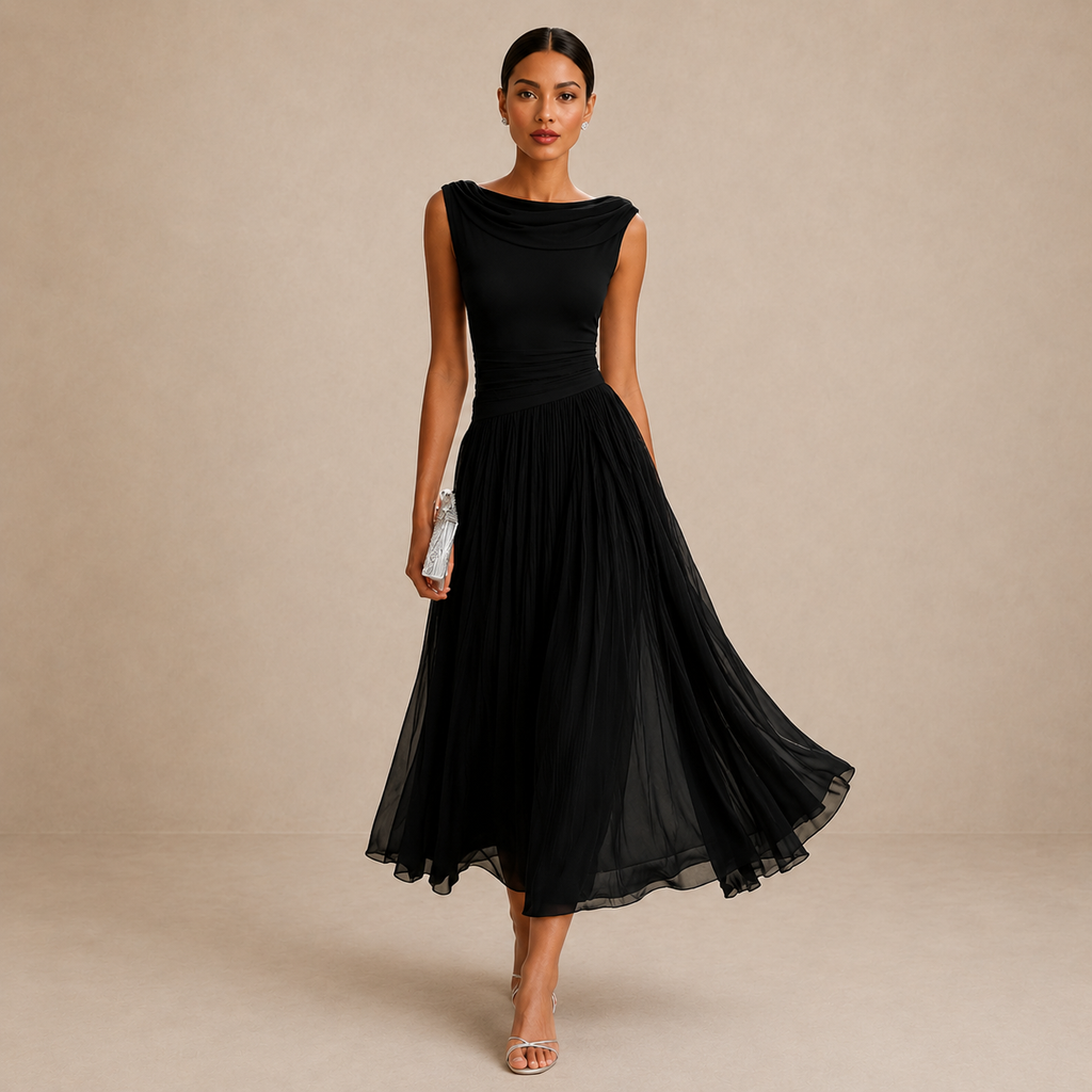 Cadence | Vestido midi plisado