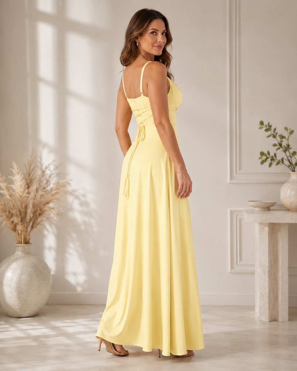 Sybil | Vestido largo con escote drapeado