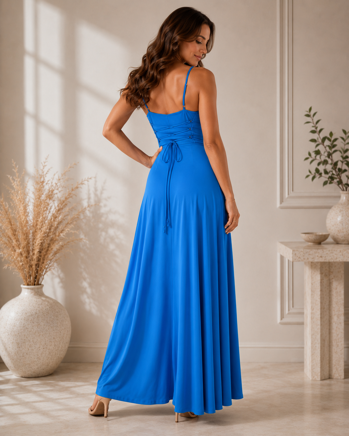 Sybil | Vestido largo con escote drapeado