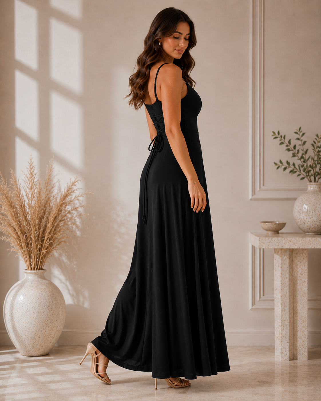 Sybil | Vestido largo con escote drapeado