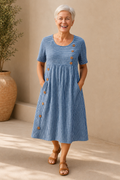Teresa | Vestido midi rayado cómodo