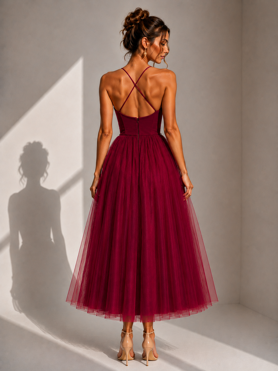 Ines | Vestido midi ceñido a la cintura