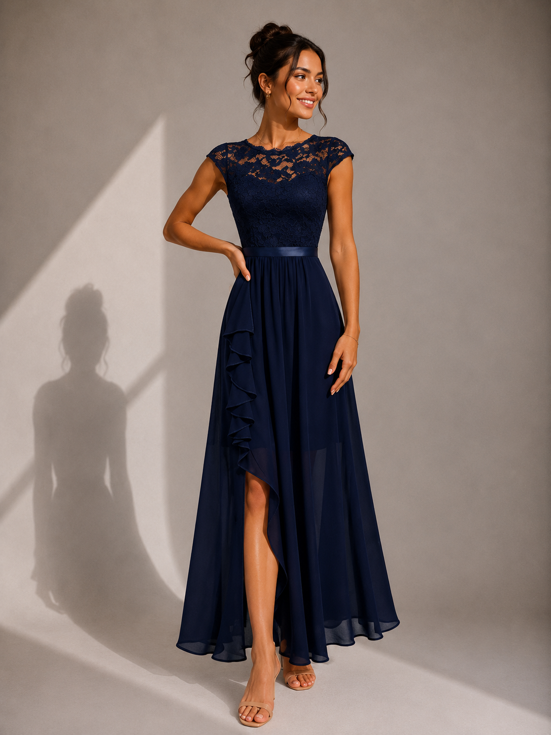 Fern | Vestido largo con cuerpo de encaje