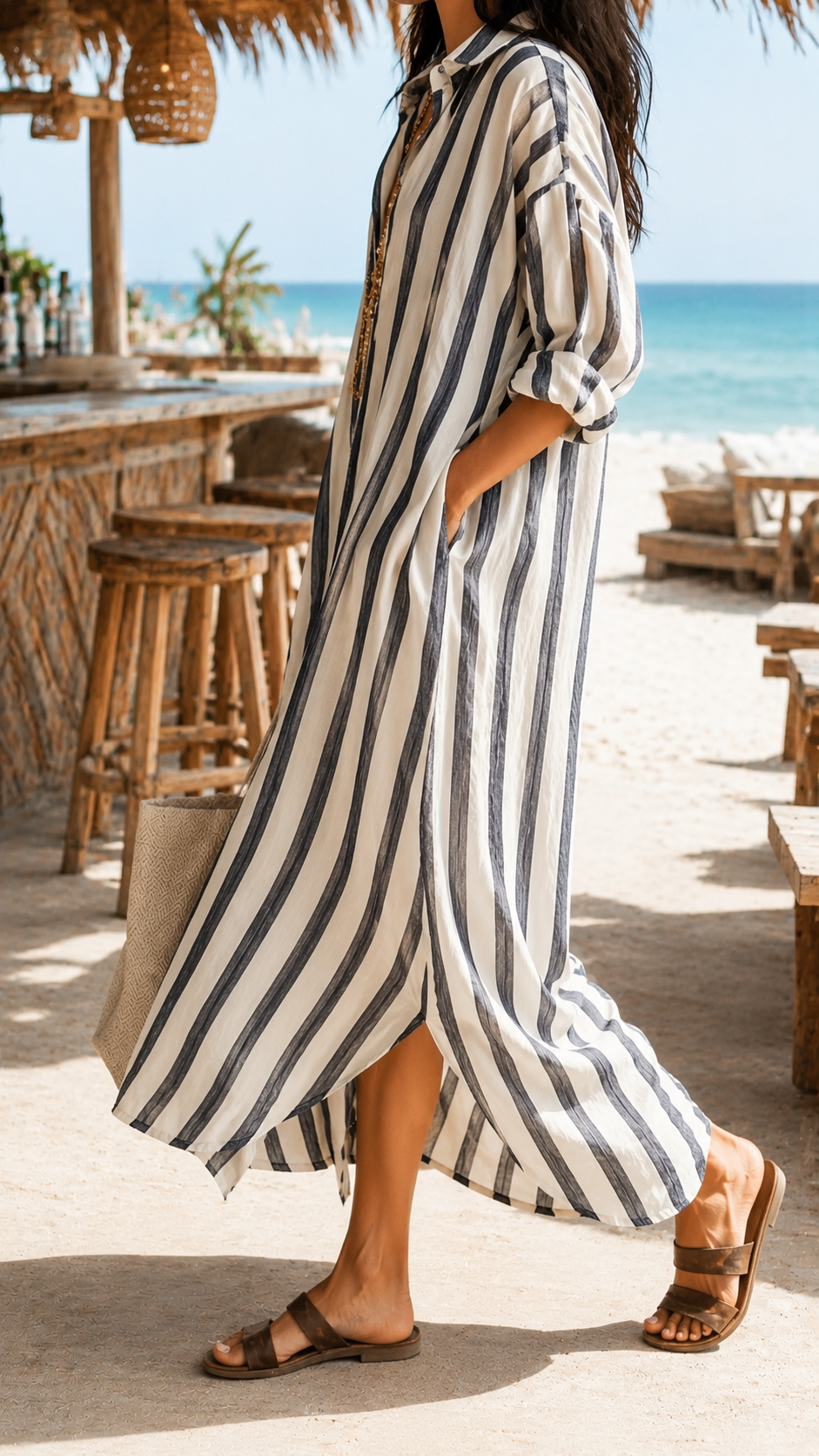 Lucía | Vestido Rayas Costa Azul