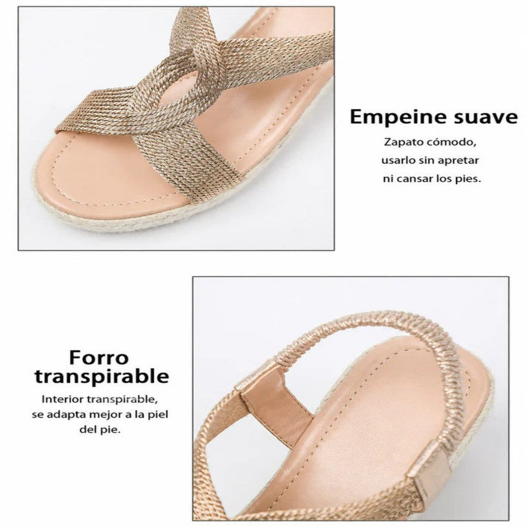 Sandalias de Cuña con Trenzado Artesanal