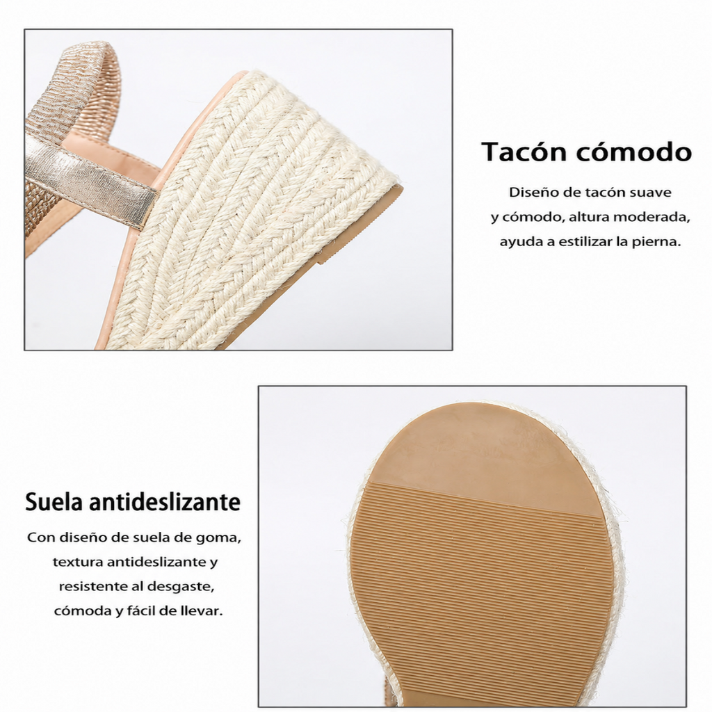 Sandalias de Cuña con Trenzado Artesanal