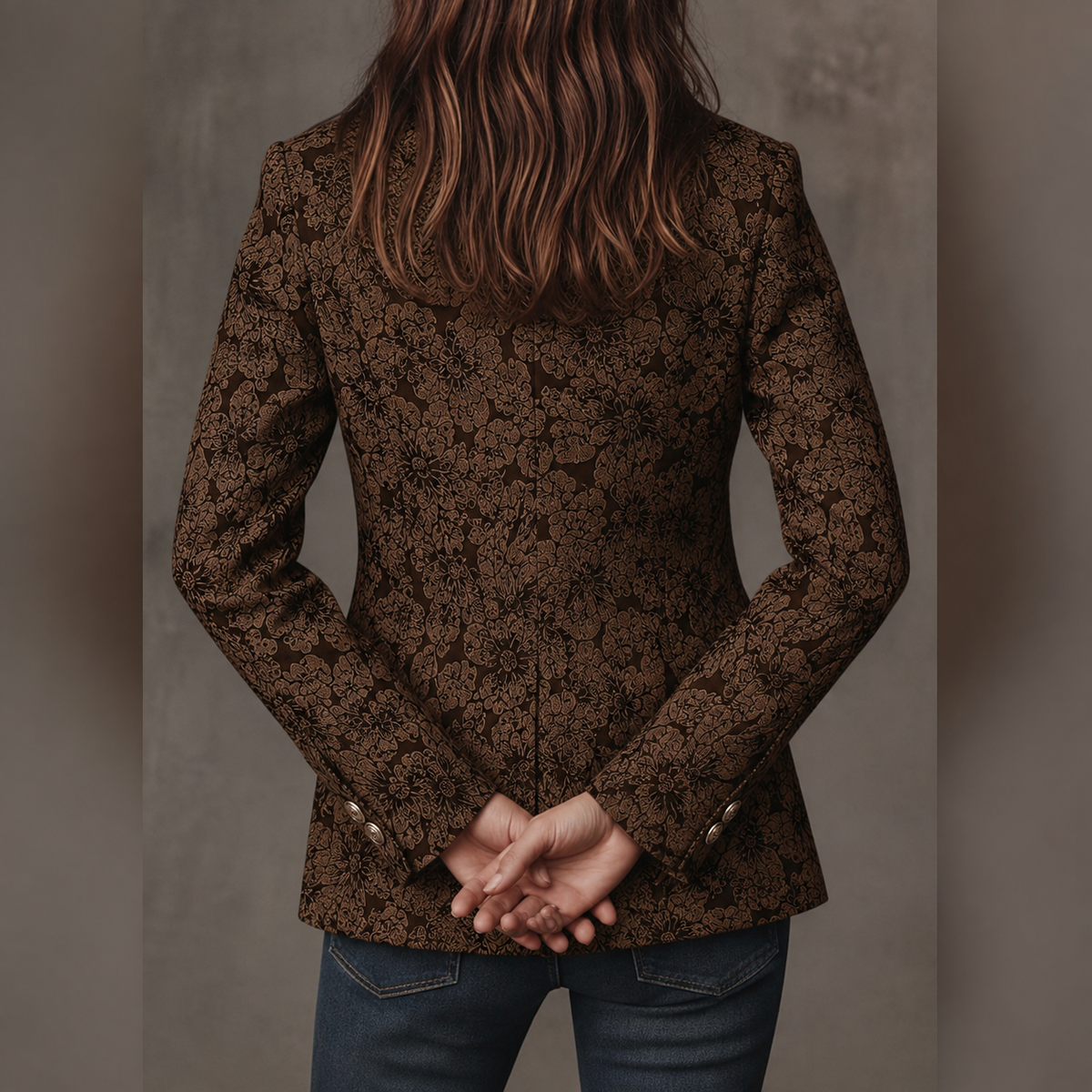 Blazer Entallado de Jacquard Cachemir para Mujer