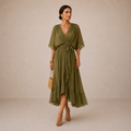 Verity | Vestido midi con escote en V