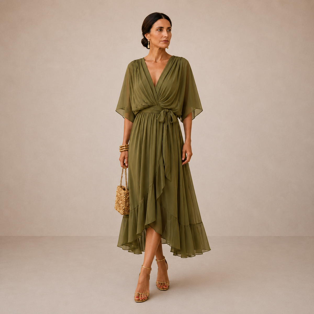 Verity | Vestido midi con escote en V