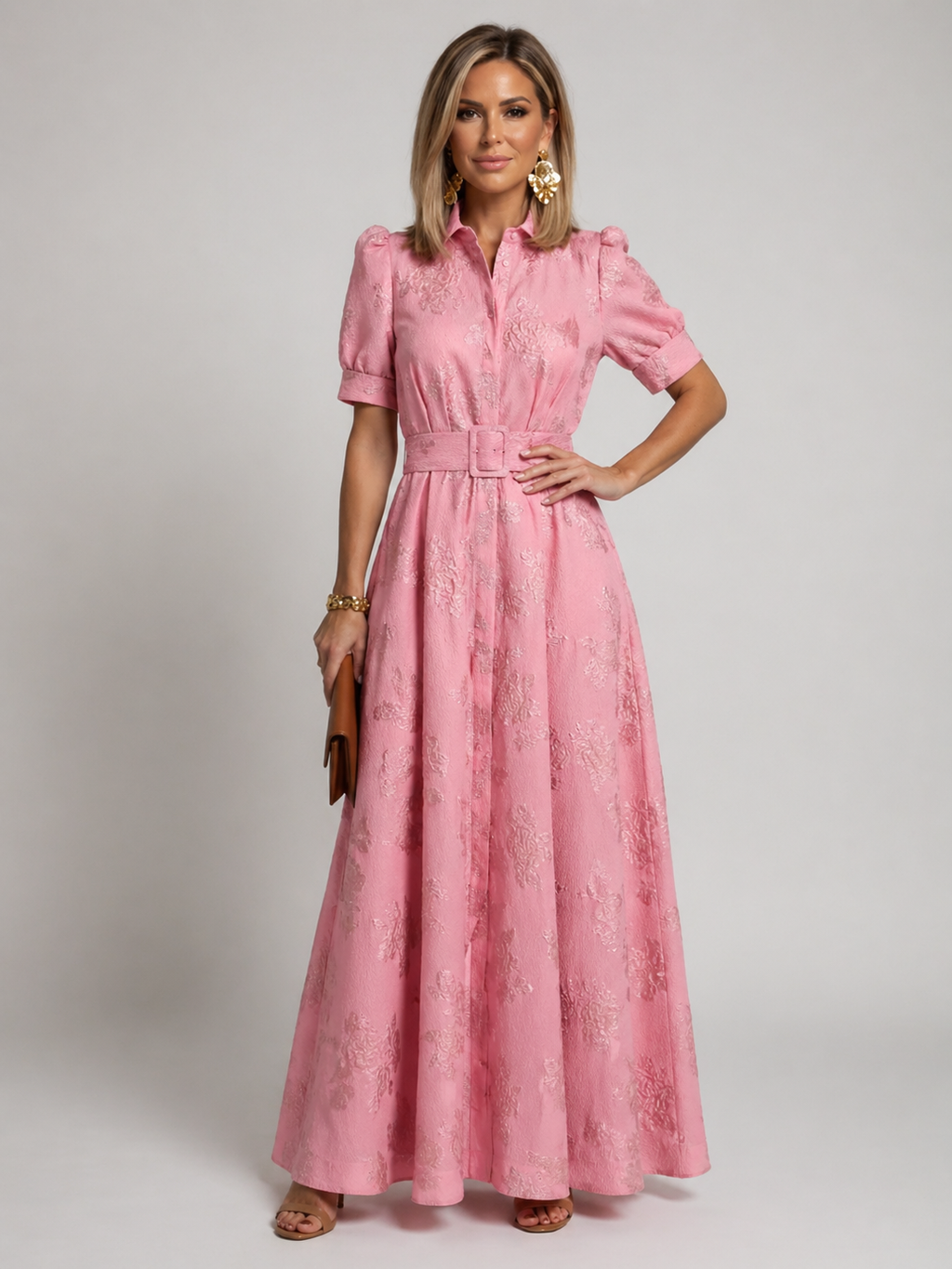 Guinevere | Vestido Maxi Floral con Cinturón