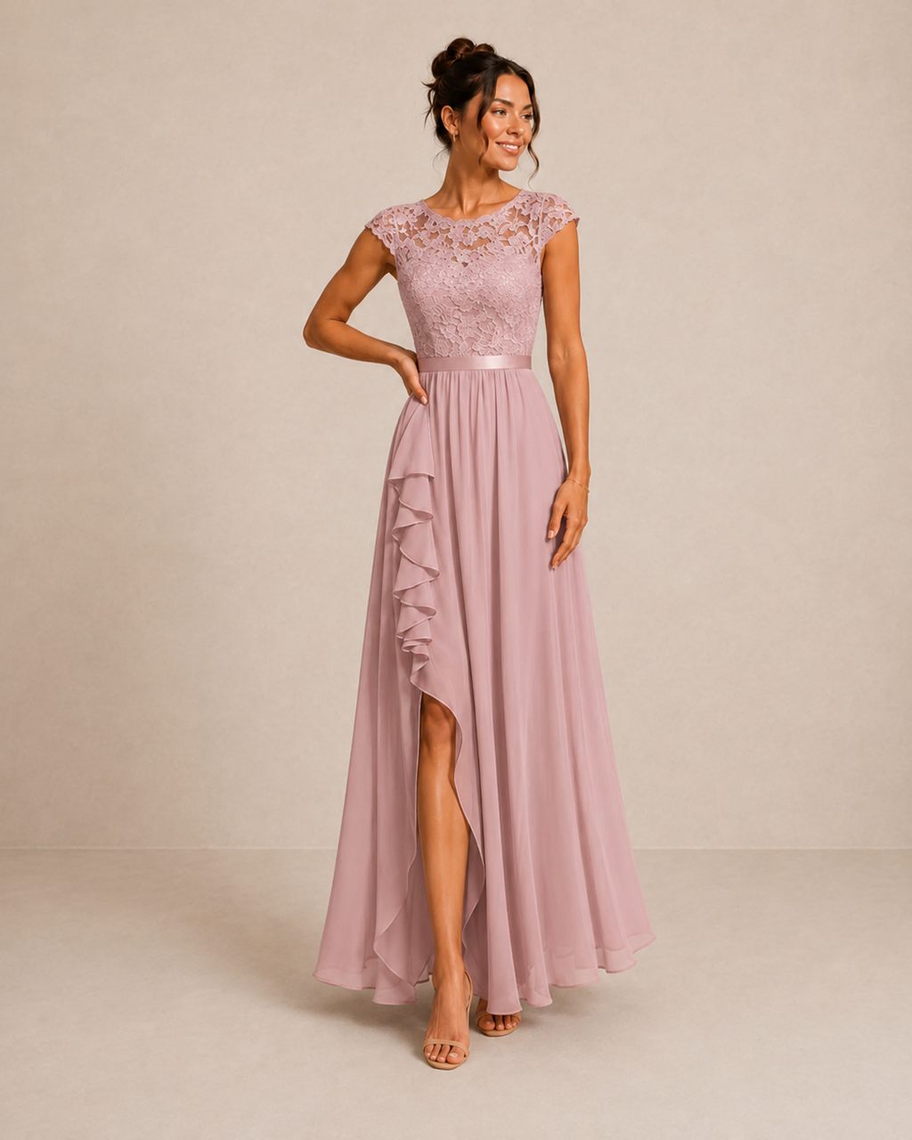 Fern | Vestido largo con cuerpo de encaje