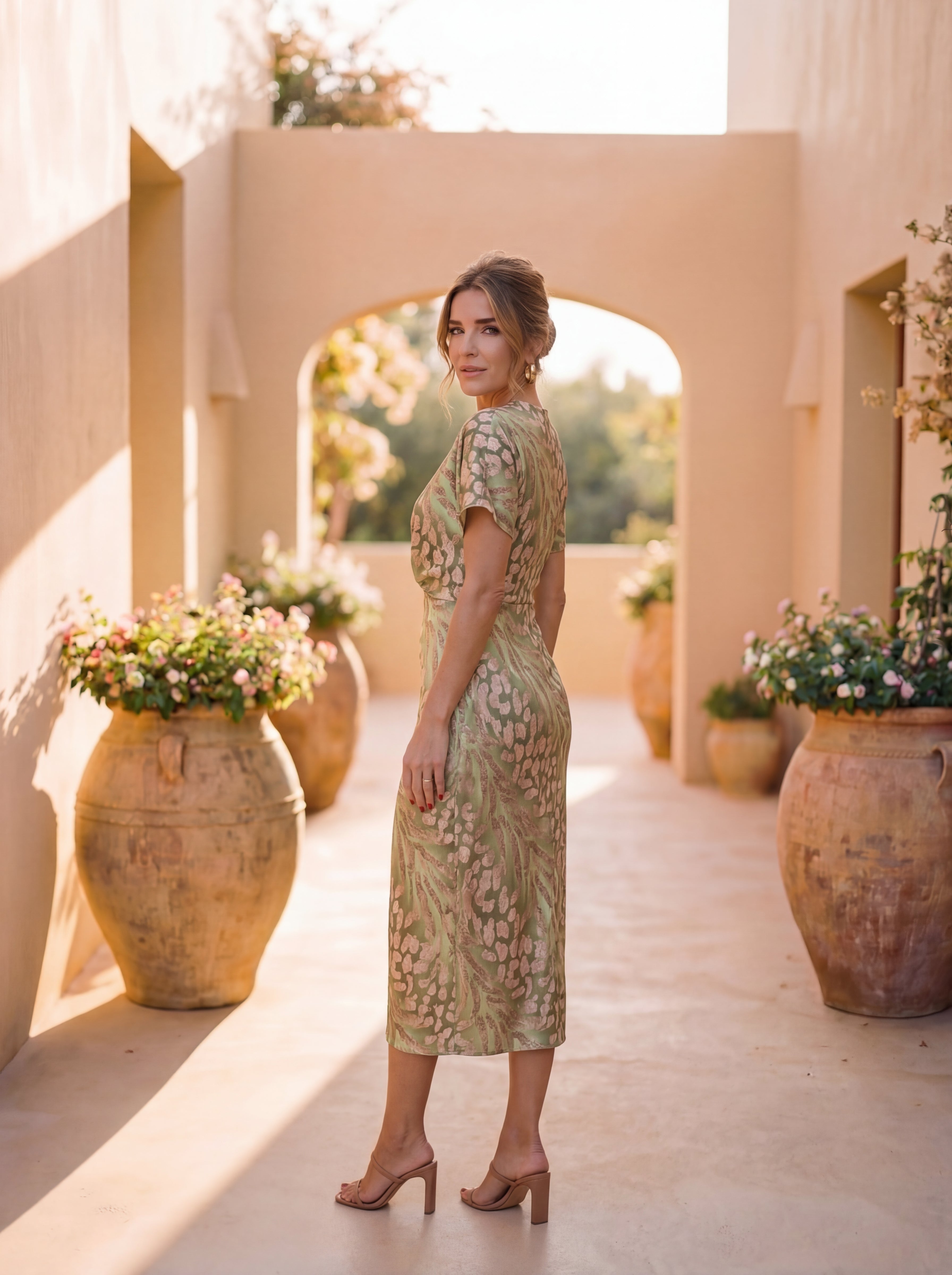 Calandra | Vestido Midi Cruzado Estampado