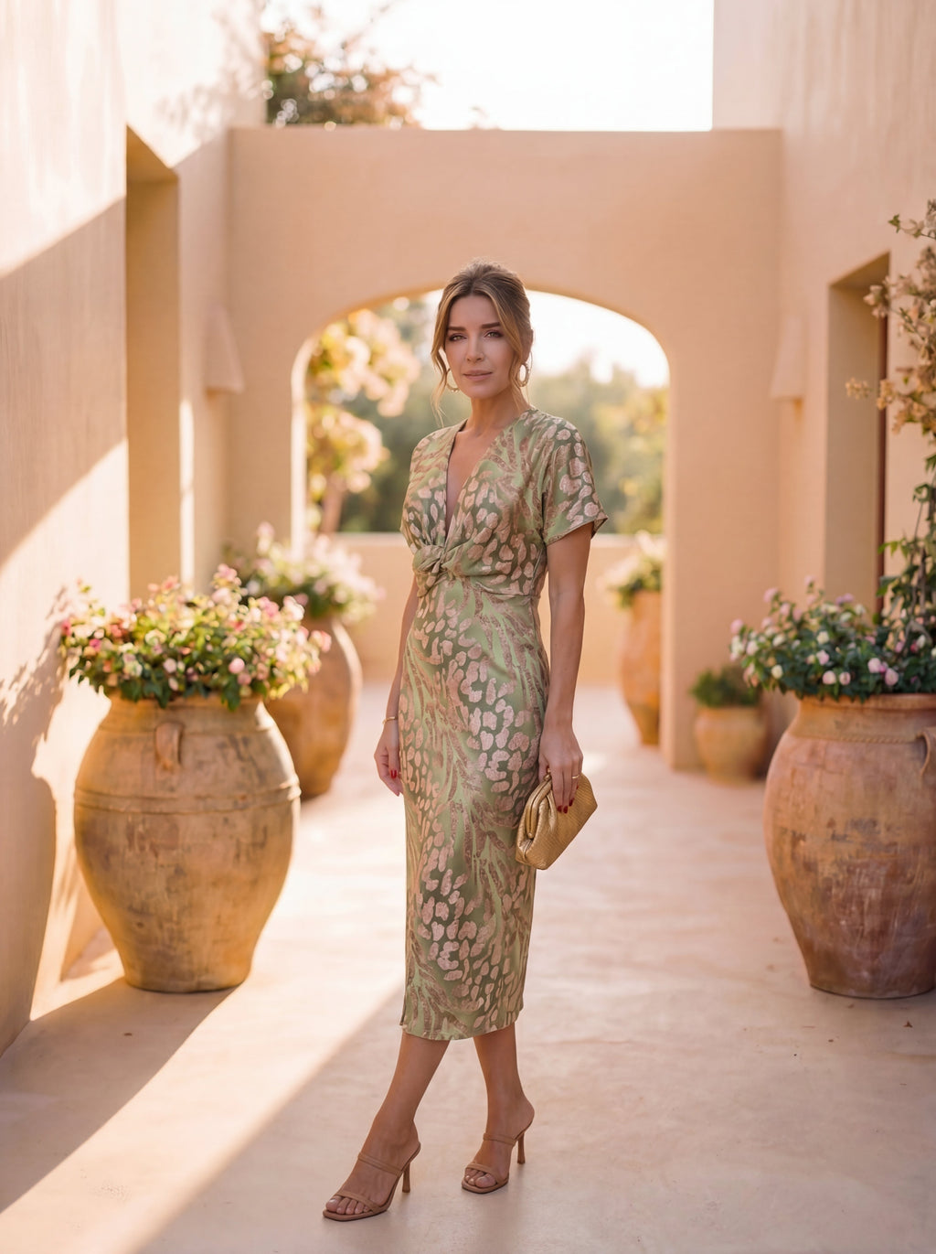 Calandra | Vestido Midi Cruzado Estampado