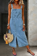 Susana | Vestido casual de denim con tirantes