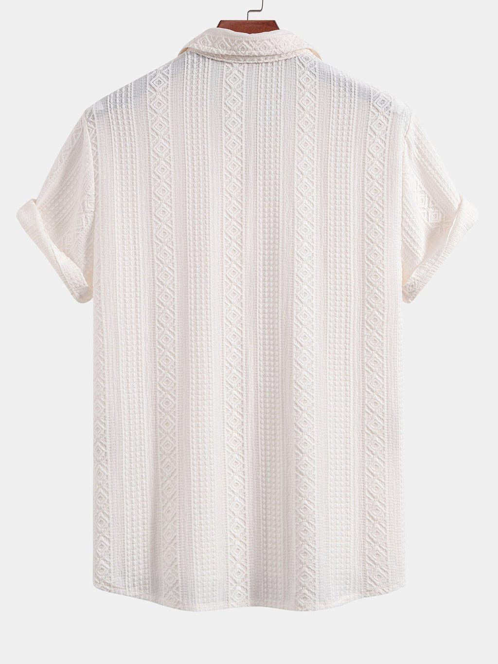 Camisa de botones con estampado jacquard geométrico