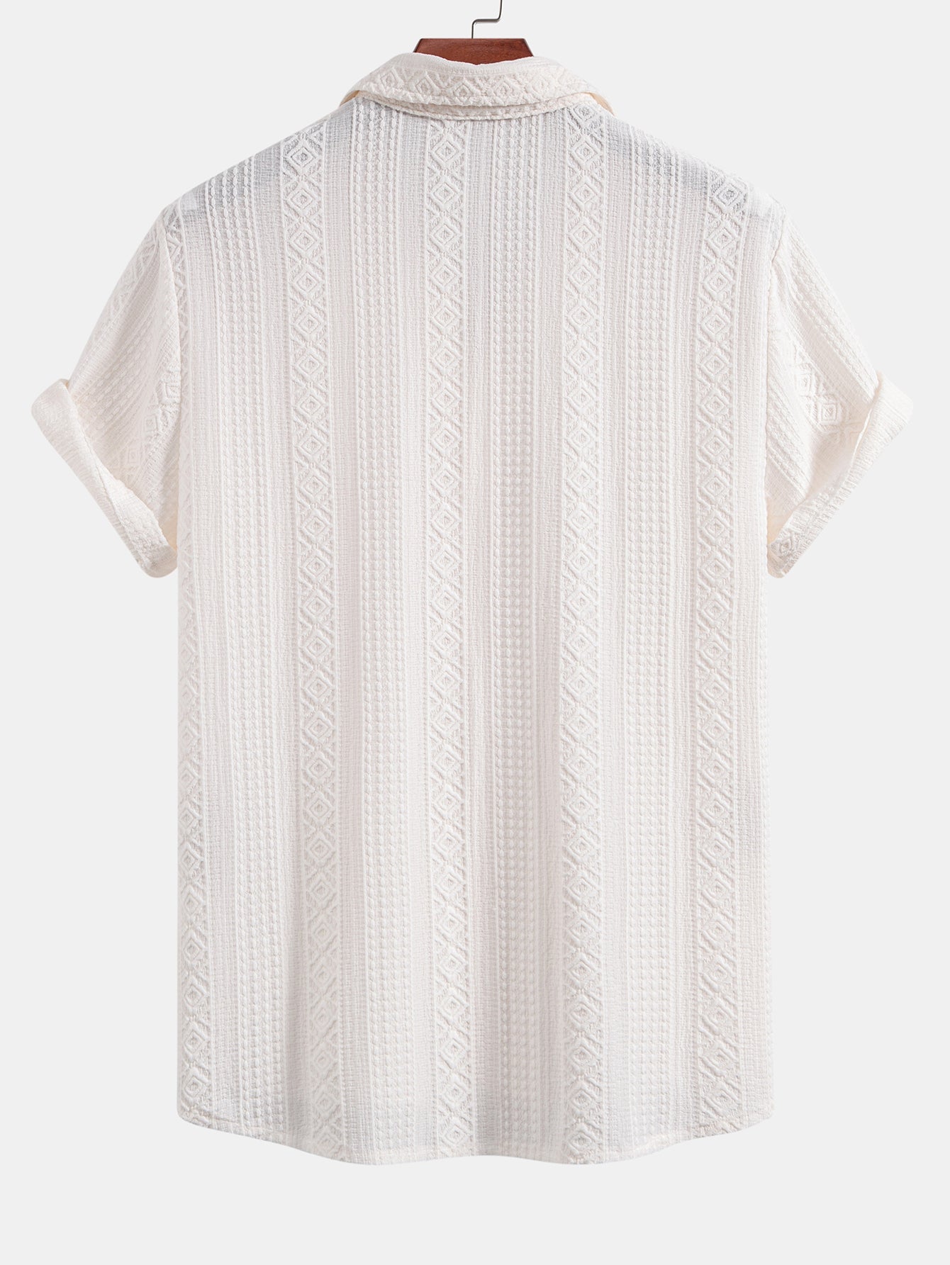 Camisa de botones con estampado jacquard geométrico