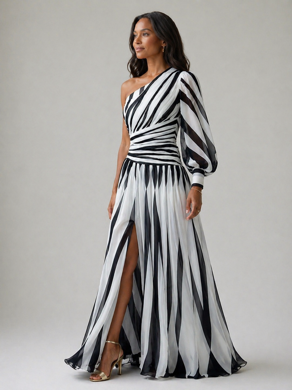 Delphinia | Vestido Maxi Elegante de un Hombro