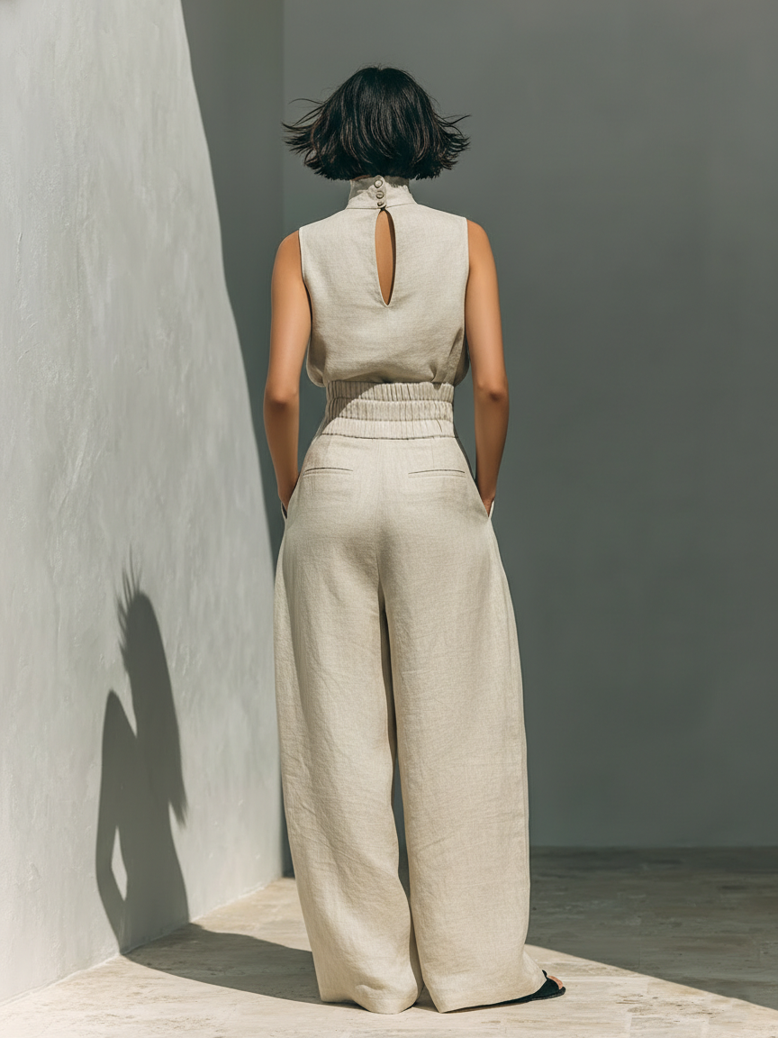 Carla | Conjunto minimalista de lino