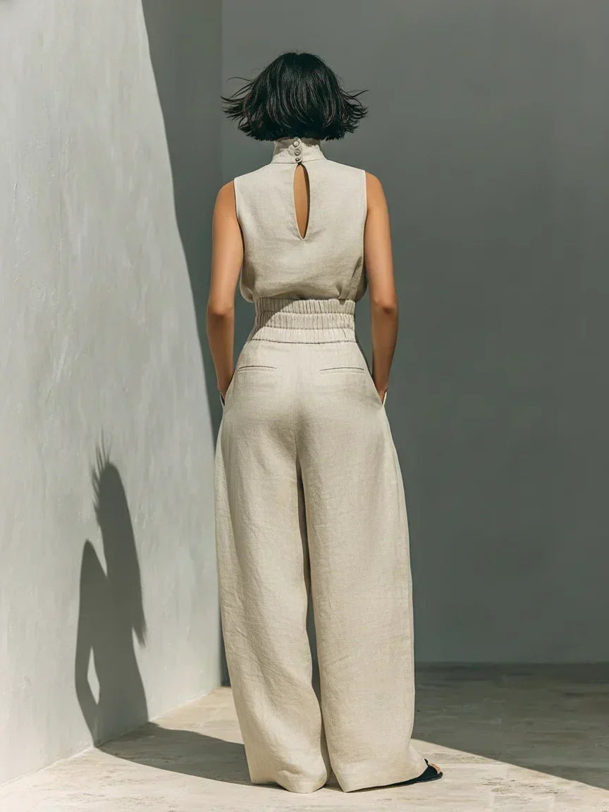 Joana Conjunto Elegante de Algodón y Lino