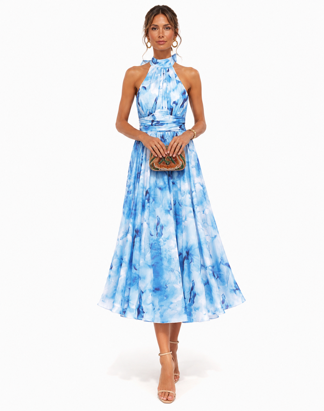 Aurora™ | Vestido Maxi Halter en Acuarela