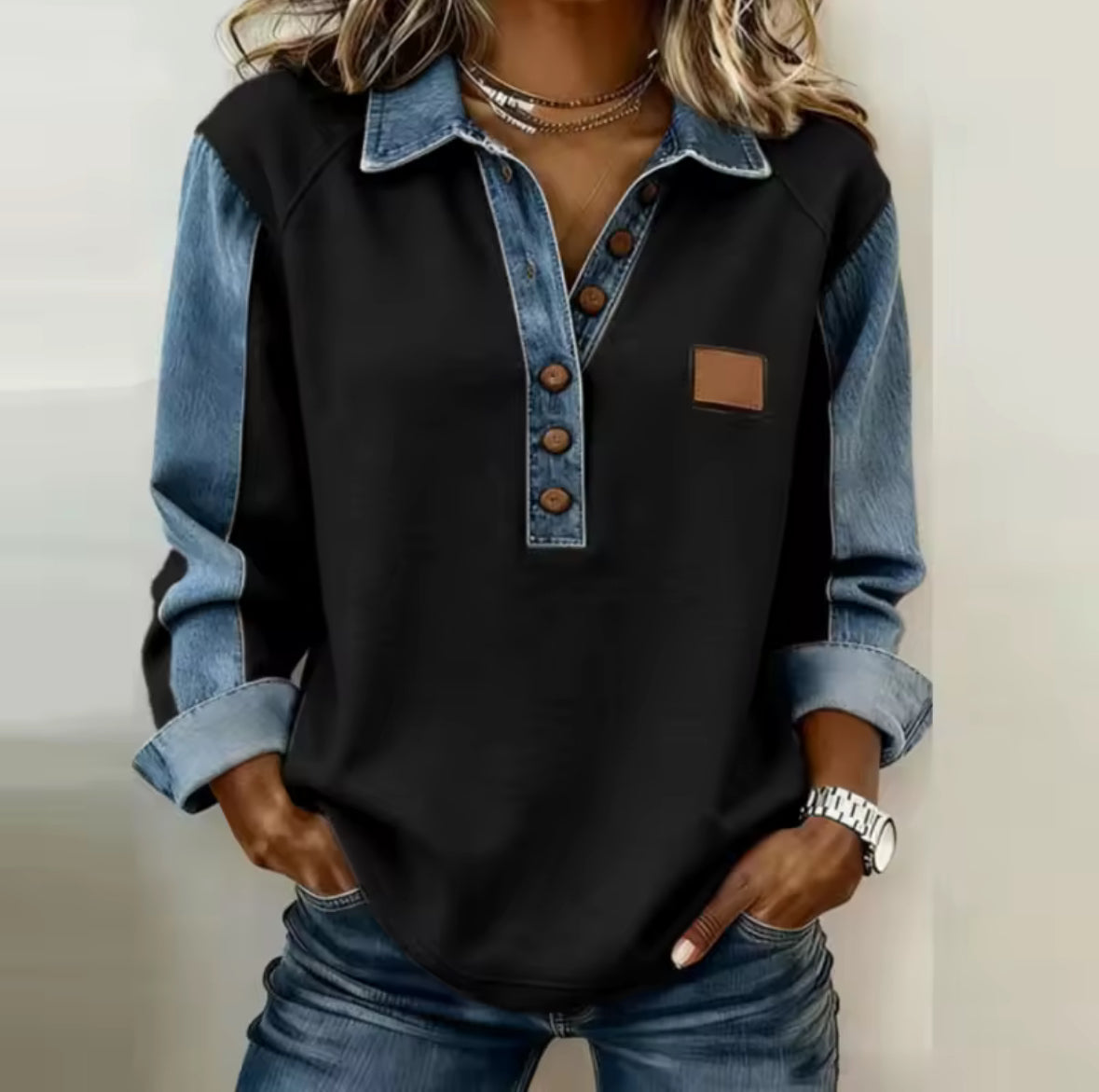 Voxanne™ | Jersey con Cuello Vaquero