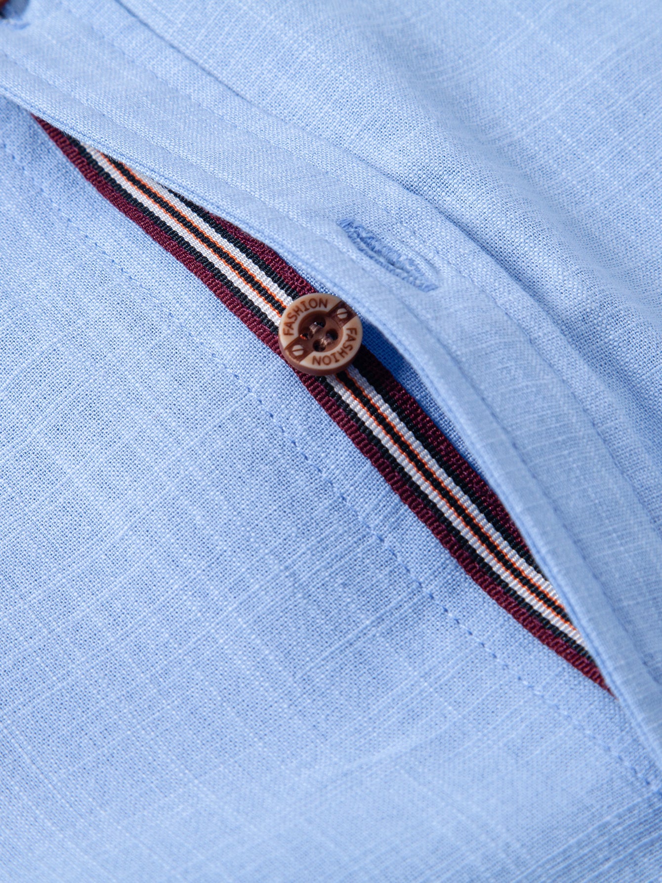 Short Sleeve Linen Look Stand Collar Shirt