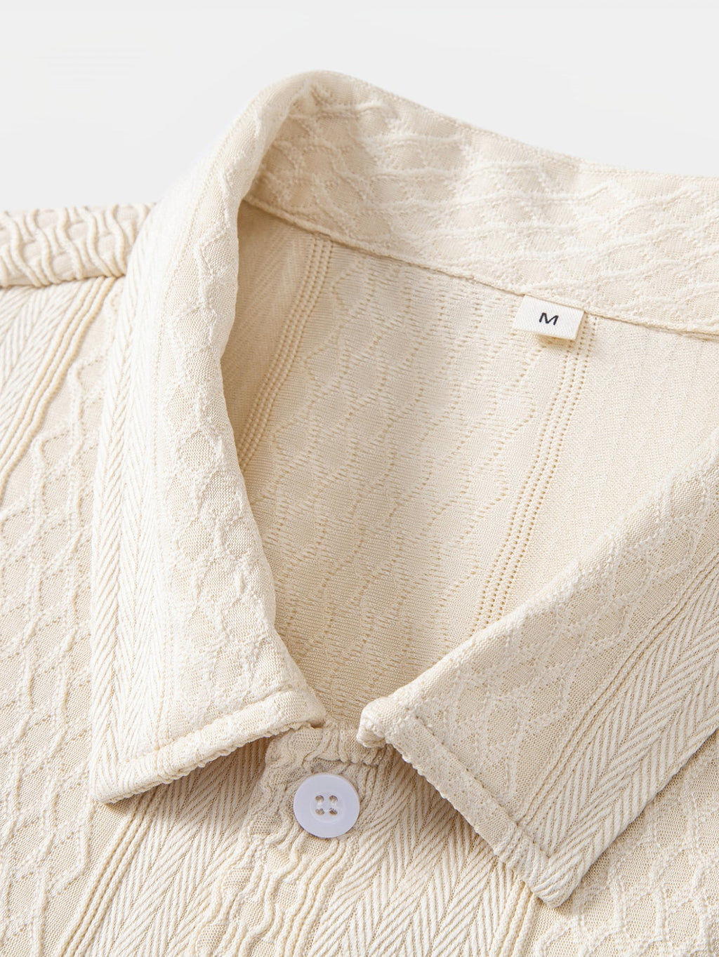 Camisa de botones con estampado jacquard geométrico