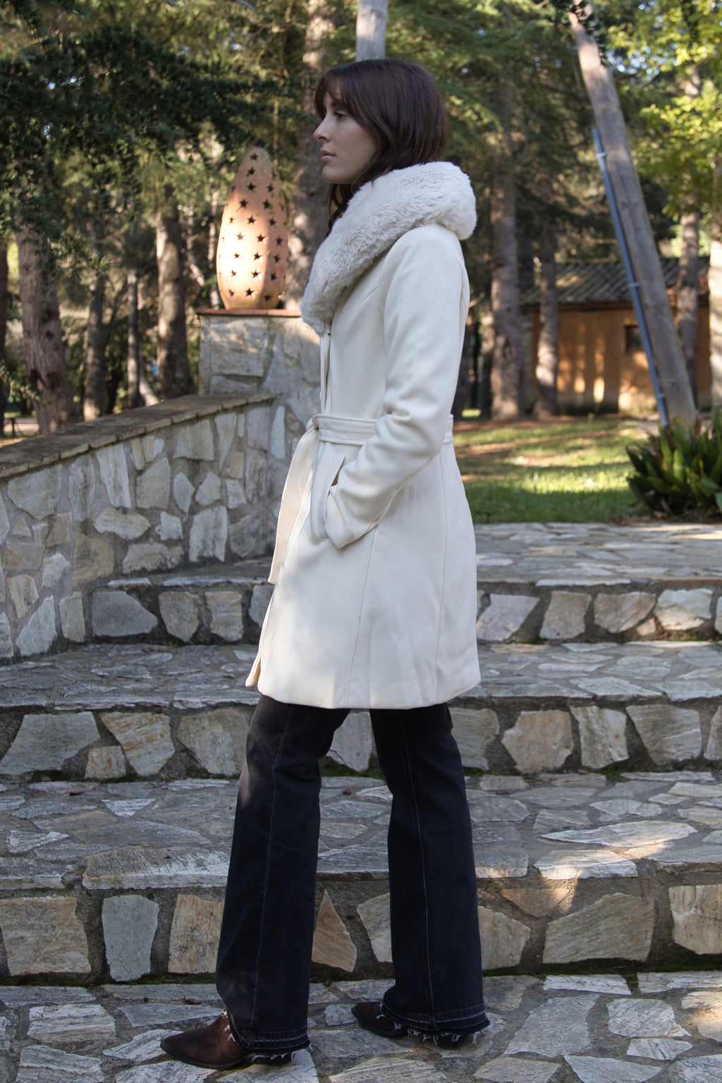 Abrigo Elegance Cuello Pelo Desmontable