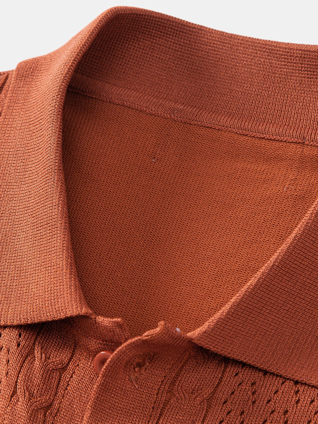 Camisa de punto con botones y diseño jacquard retorcido
