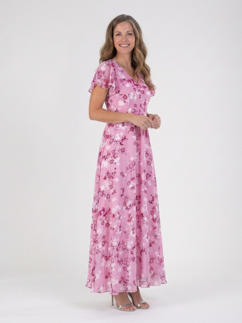 Ismeria | Vestido Maxi de Chifón Floral