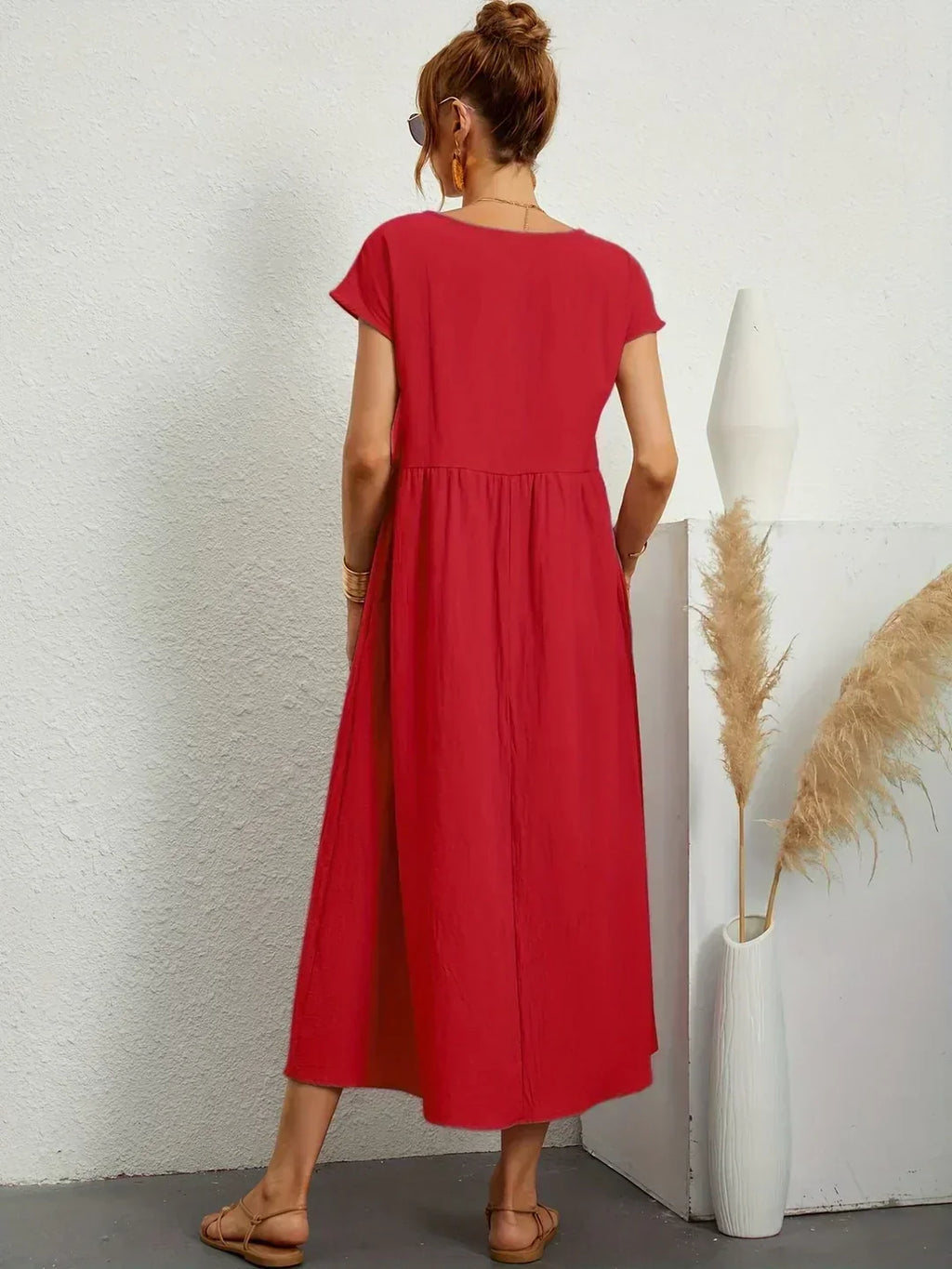 Nerys | Vestido midi blanco transpirable