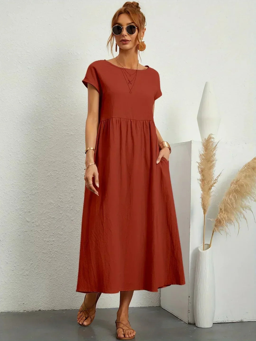 Gabrielle™ — Vestido Midi con Fluidez Elegante Atemporal
