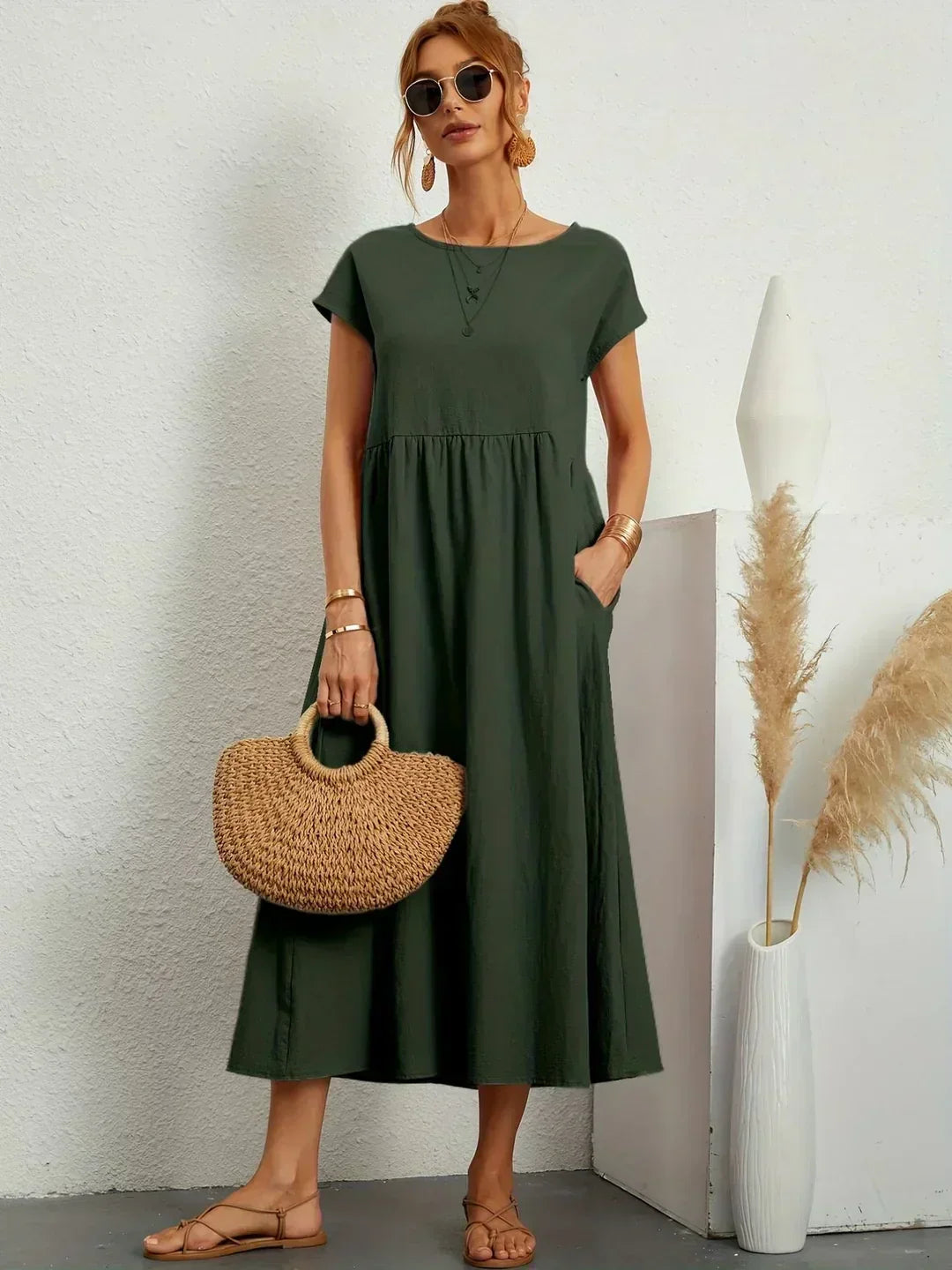Gabrielle™ — Vestido Midi con Fluidez Elegante Atemporal