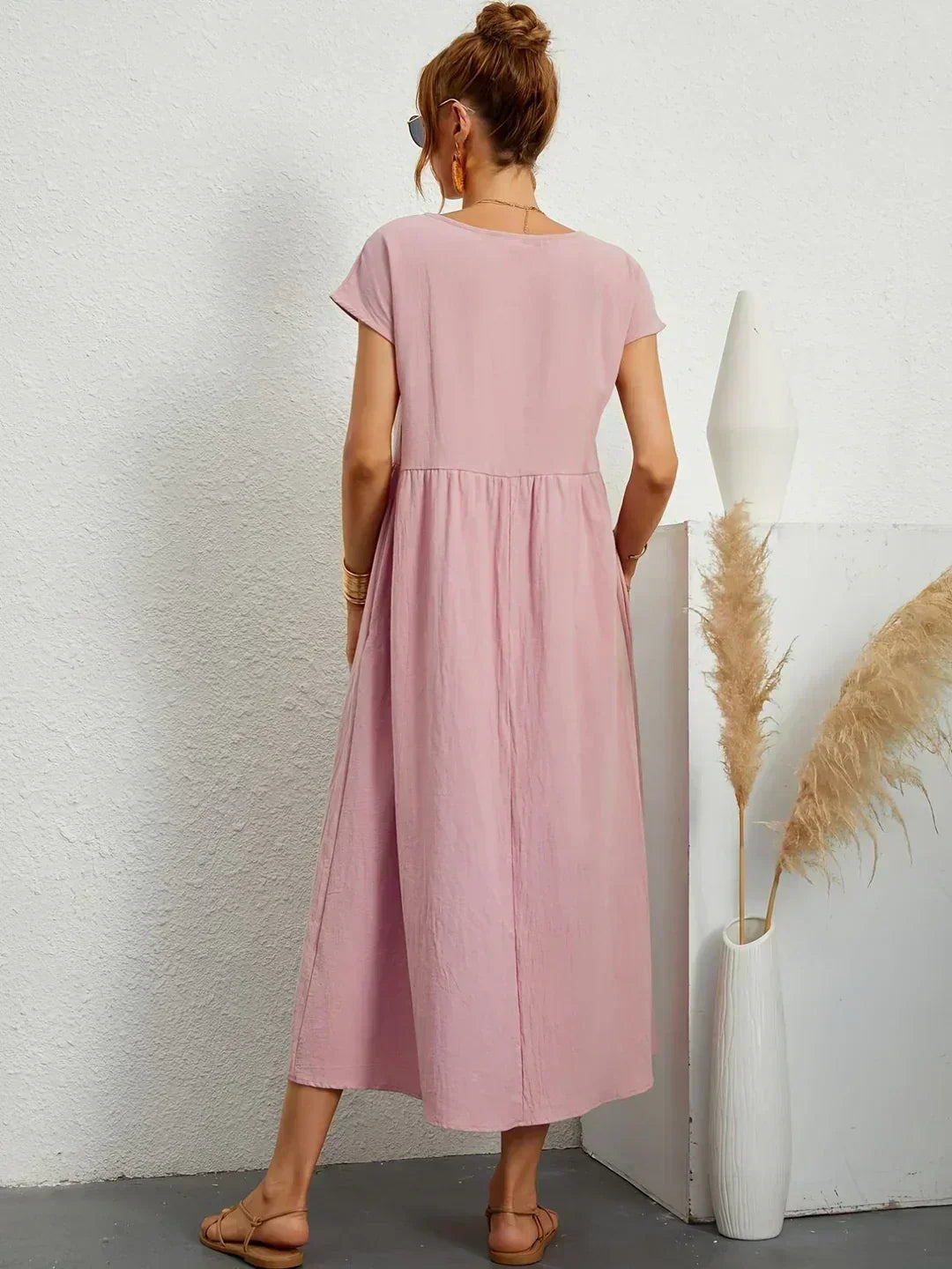 Nerys | Vestido midi blanco transpirable