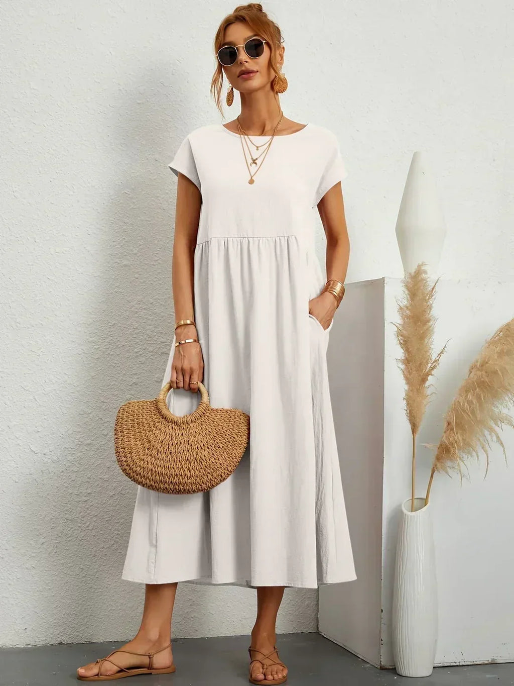 Gabrielle™ — Vestido Midi con Fluidez Elegante Atemporal