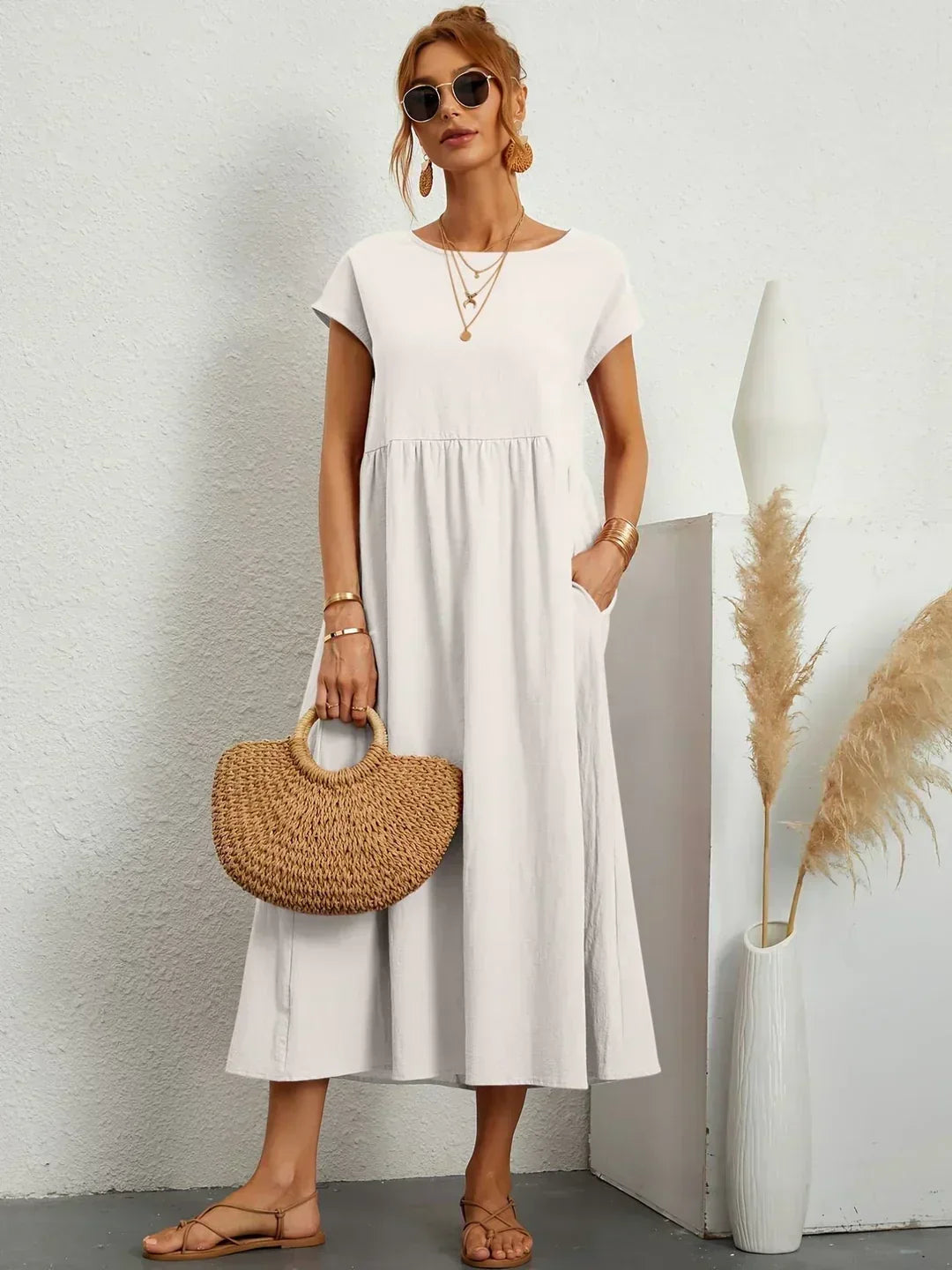 Gabrielle™ — Vestido Midi con Fluidez Elegante Atemporal