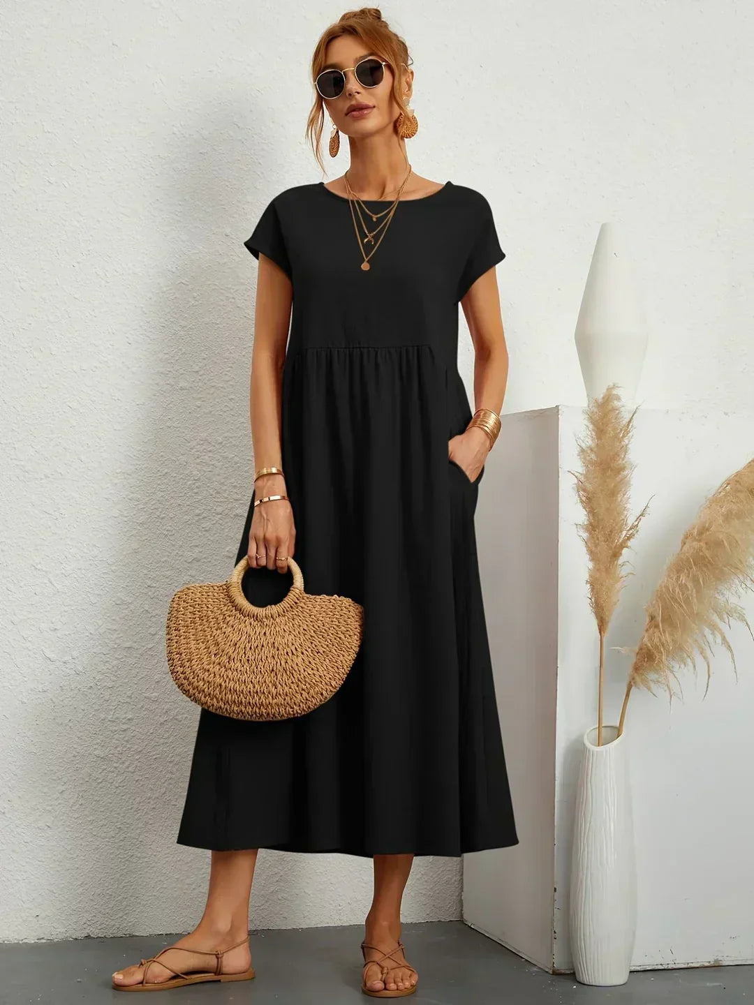 Gabrielle™ — Vestido Midi con Fluidez Elegante Atemporal