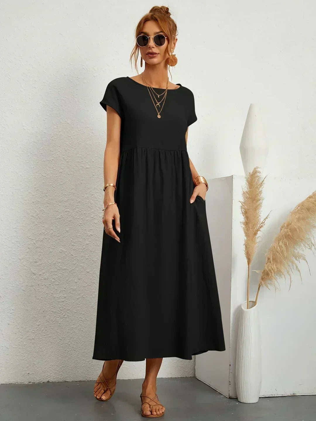 Nerys | Vestido midi blanco transpirable