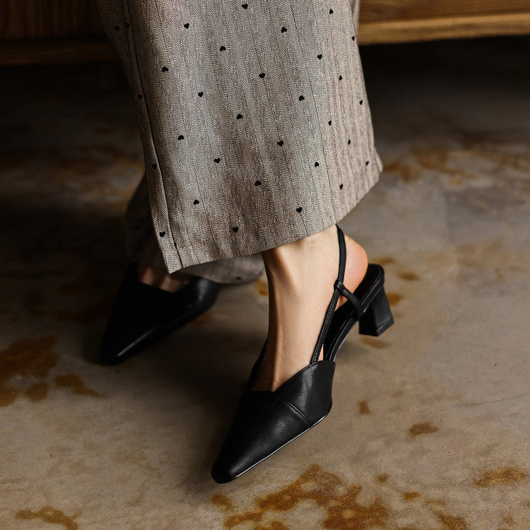 Serelle | Tacón de Piel con Tira Trasera