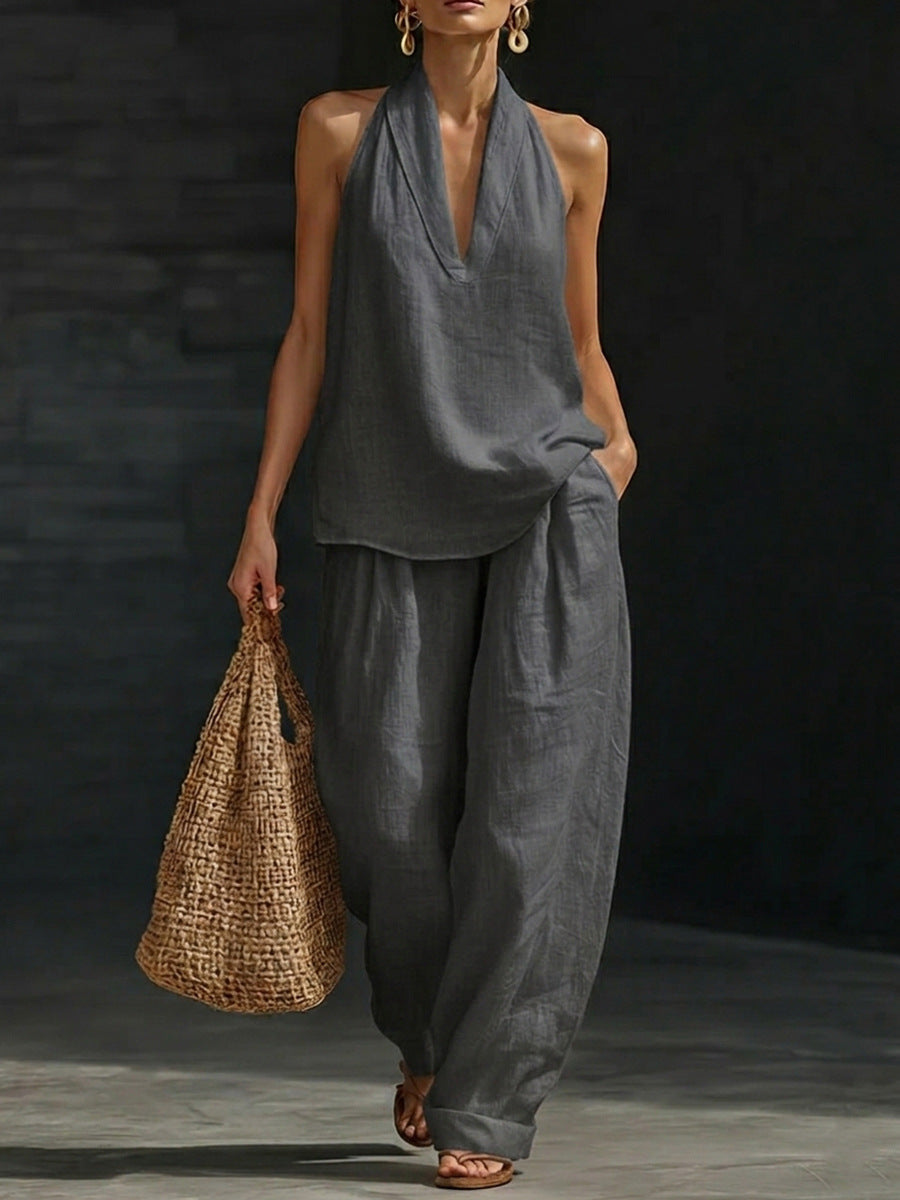Zoe™ | Conjunto Sin Mangas con Pantalón Ancho