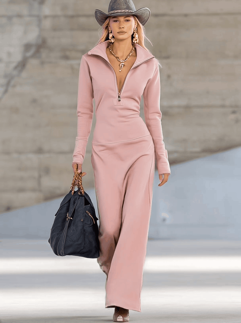 Gaia | Vestido Deportivo con Cremallera y Escote en V