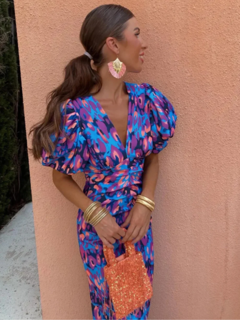 Amelia™ | Vestido Midi Plisado Vívido
