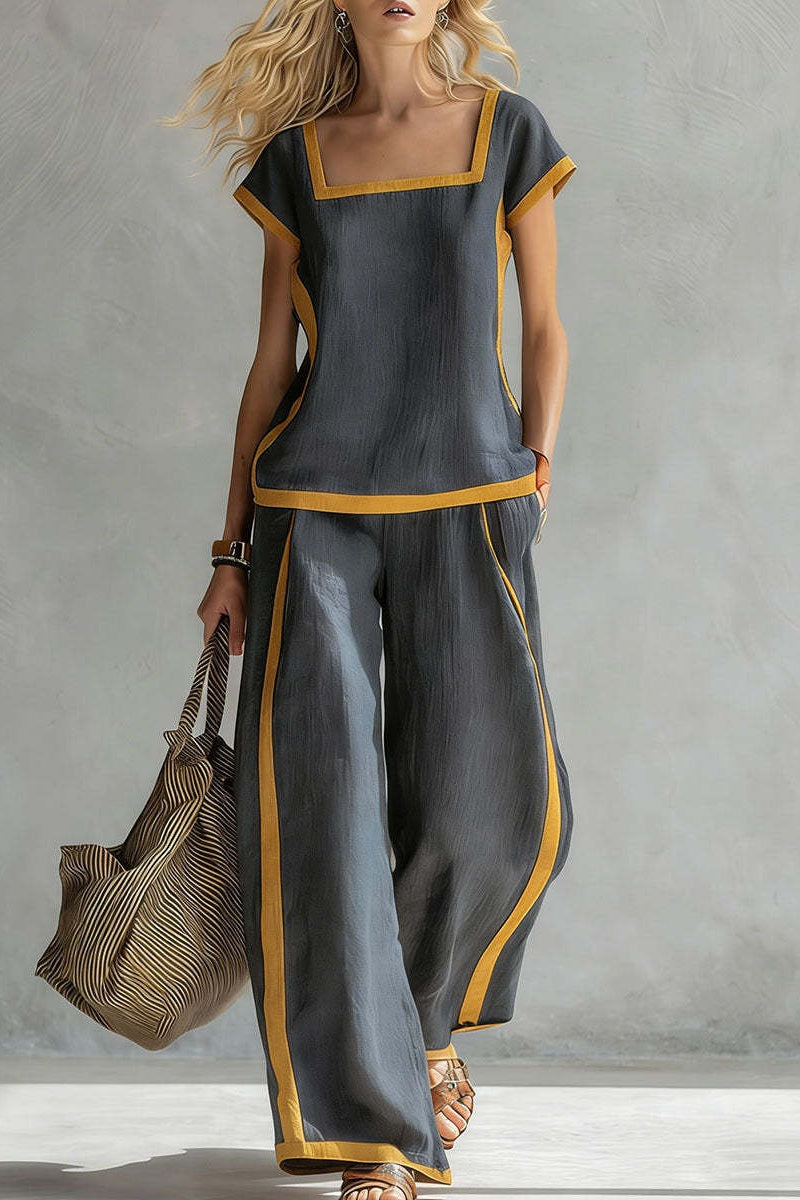Serena | Conjunto elegante de lino de dos piezas